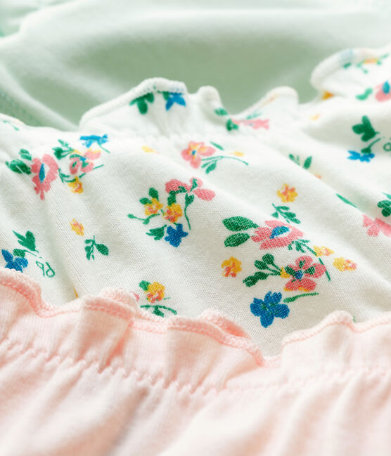 Girls' Floral Print Ruffled Organic Cotton Briefs - 3-Pack variante 1