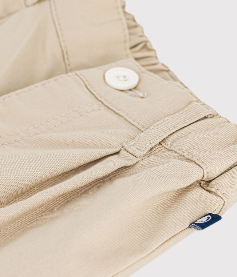 Babies' plain twill trousers beige