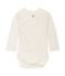 Newborn Babies' Long-Sleeved Bodysuit MARSHMALLOW white/ACIER blue