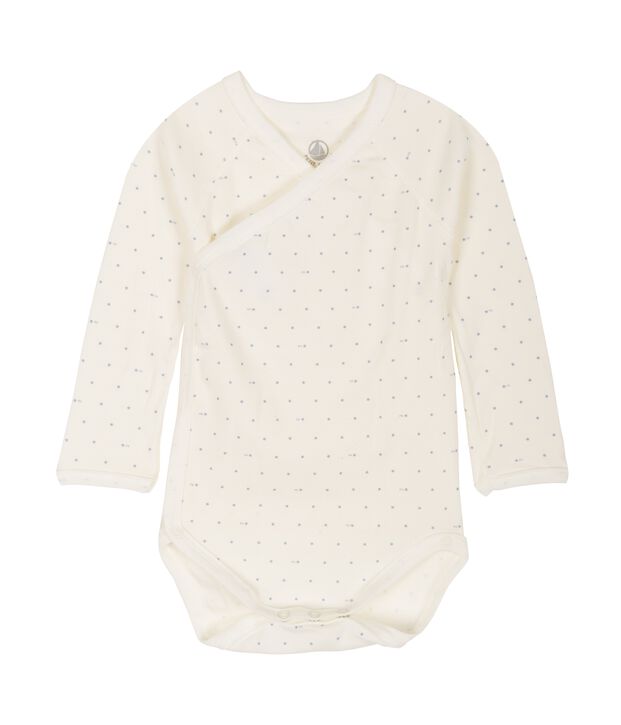 Newborn Babies' Long-Sleeved Bodysuit white/blue