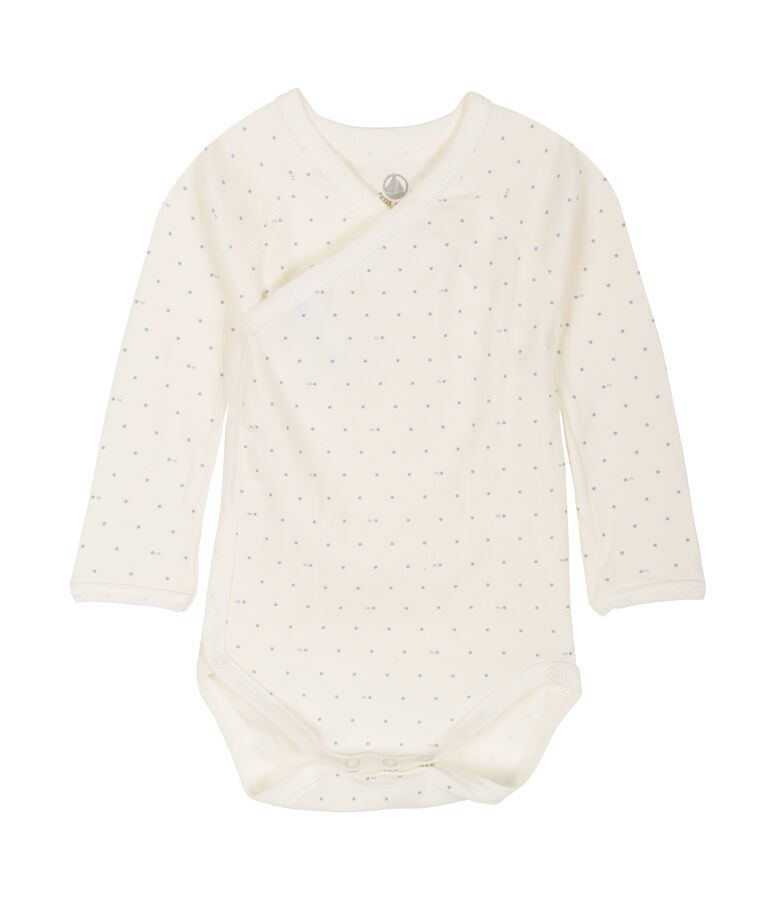 Newborn Babies' Long-Sleeved Bodysuit white/blue