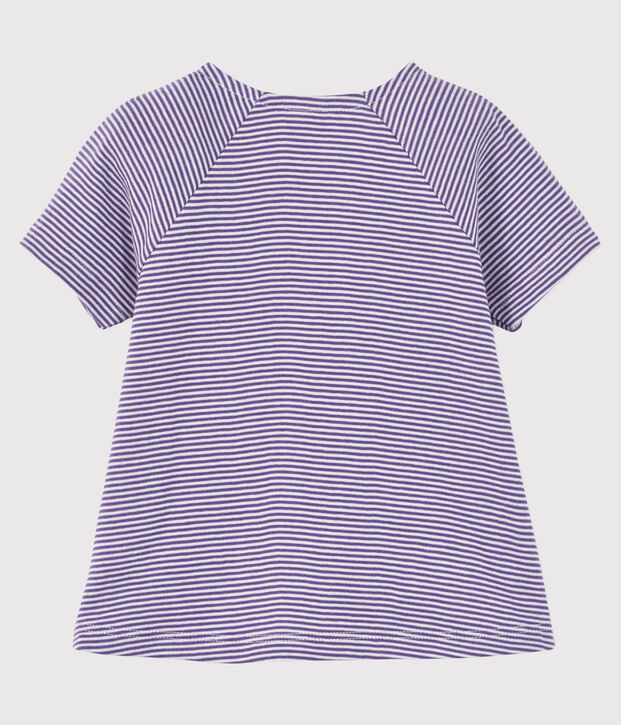 Baby girl's short-sleeved blouse purple/white