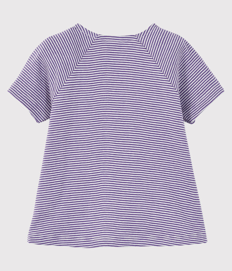 Baby girl's short-sleeved blouse purple/white