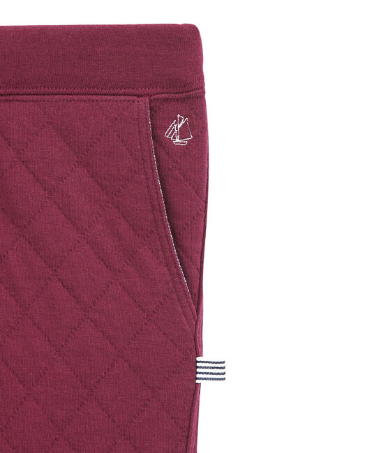 Boy's quilted double knit trousers OGRE purple