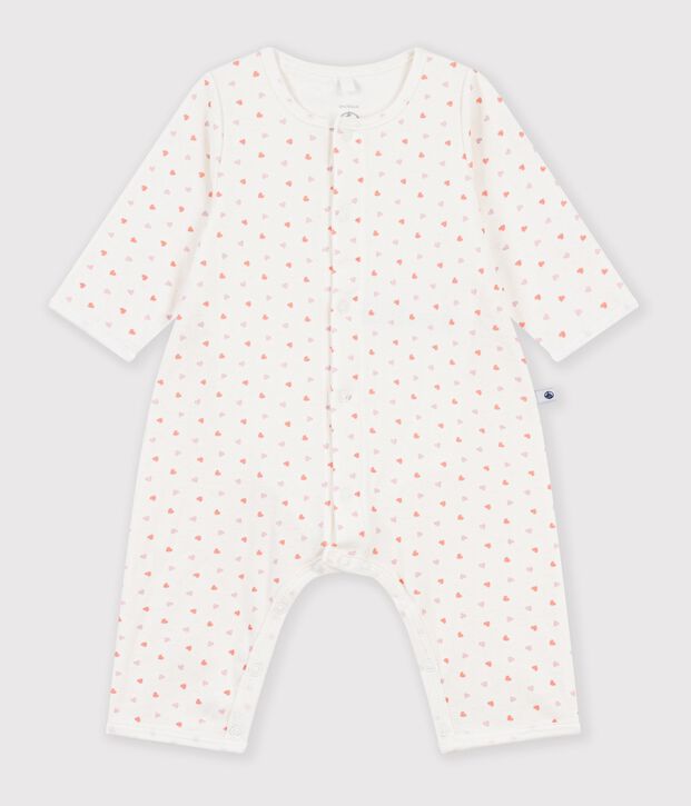 Babies' footless cotton flower print bodyjamas white/multicolor