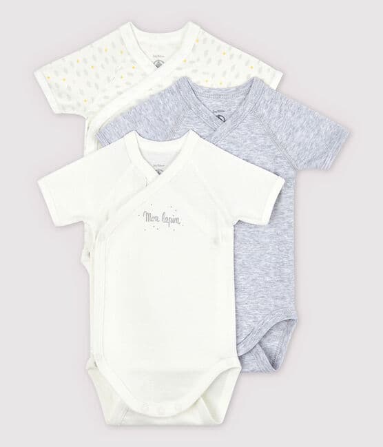 Babies' Short-Sleeved Wrapover Organic Cotton Bodysuits - 3-Pack variante 1