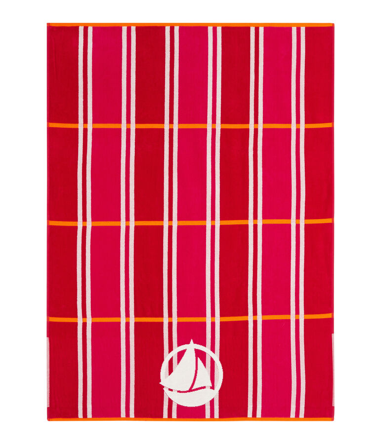Beach towel GEISHA pink/MULTICO white
