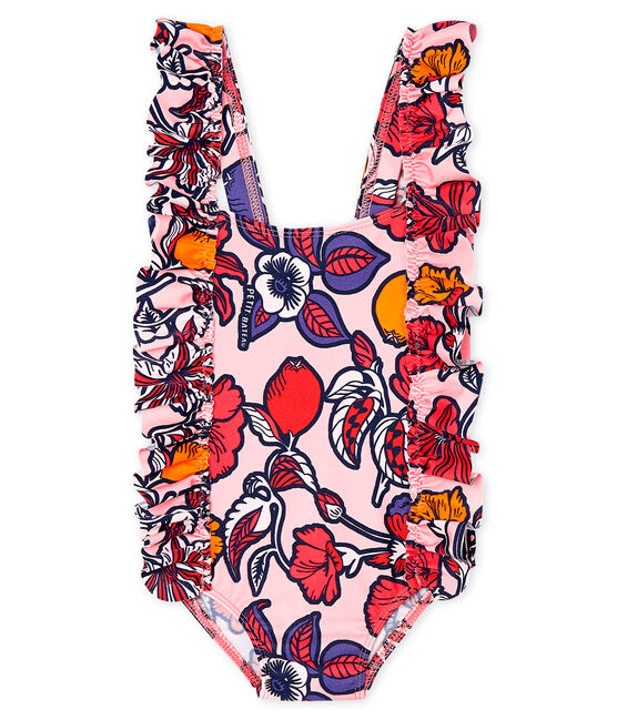 Baby Girls' Eco-Friendly Swimsuit MERVEILLE pink/MULTICO white