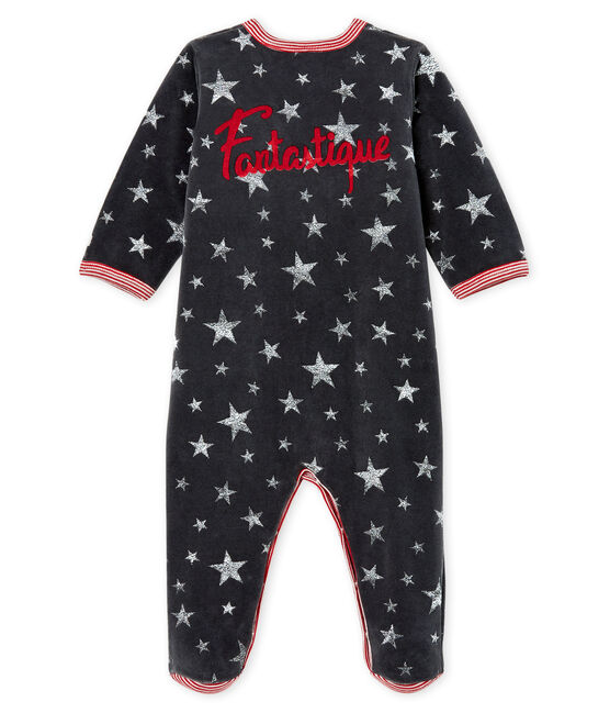 Baby Boys' Velour Sleepsuit CAPECOD grey/ARGENT grey