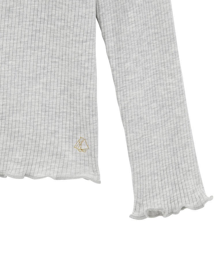 Long sleeved polo neck T-shirt BELUGA CHINE grey