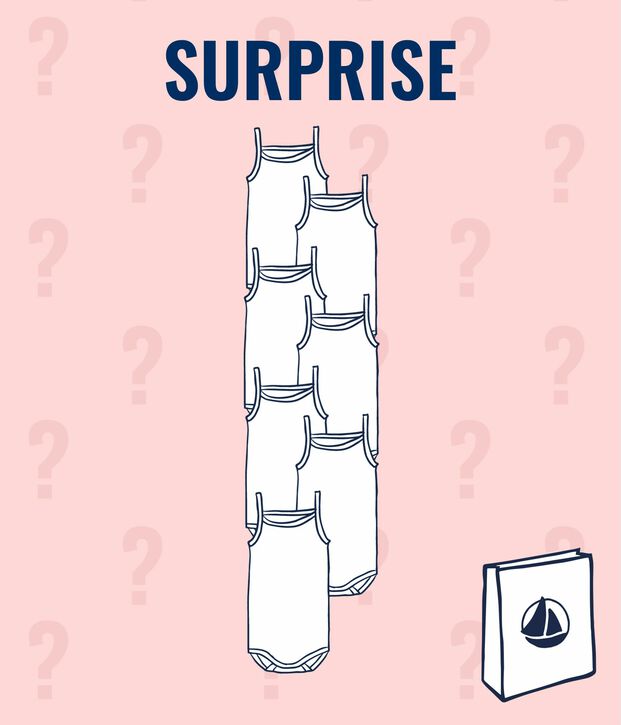 Baby girls' surprise collection of strappy bodysuits - 7-pack multicolor