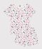 Children's short Paris print cotton pyjamas MARSHMALLOW white/MULTICO white