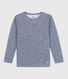 Unisex Pinstriped Long-Sleeved Wool/Cotton T-Shirt