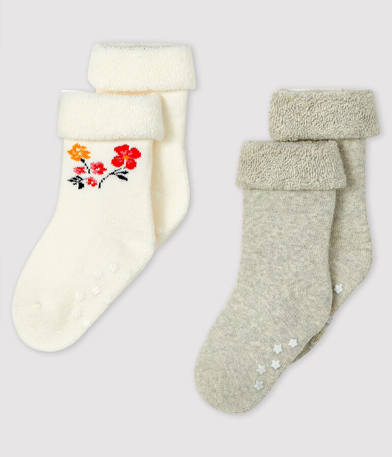 Pack of 2 pairs of baby socks multicolor