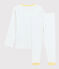 Unisex Patterned Organic Cotton Pyjamas MARSHMALLOW white/BRASIER blue