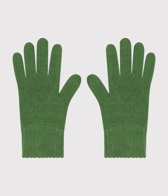 Children's knitted gloves PALMERAIE green