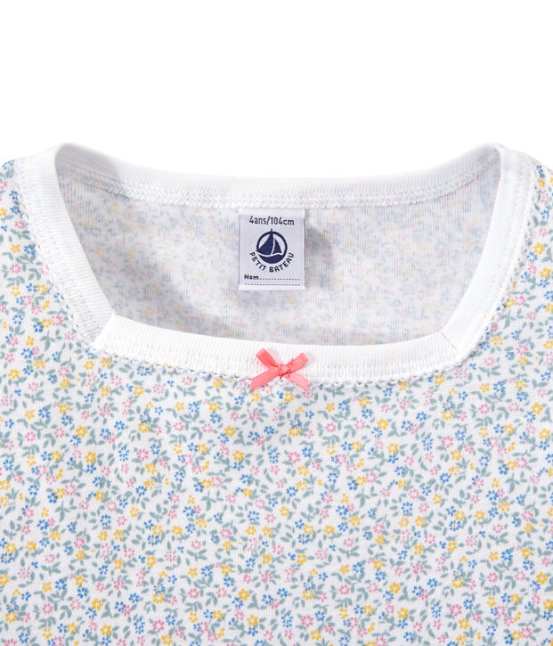 Girl's print shortie pyjamas white/multicolor