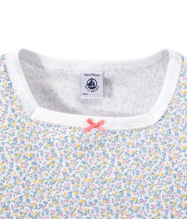 Girl's print shortie pyjamas ECUME white/MULTICO white