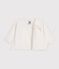 Babies' wool and cotton knit wrapover top white