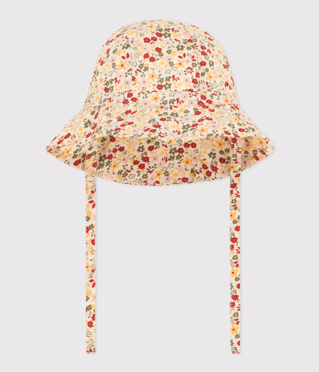 Babies' Floral Floppy Sun Hat Ecru/multicolor