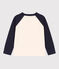 Boys' long-sleeved cotton T-shirt AVALANCHE white/SMOKING blue
