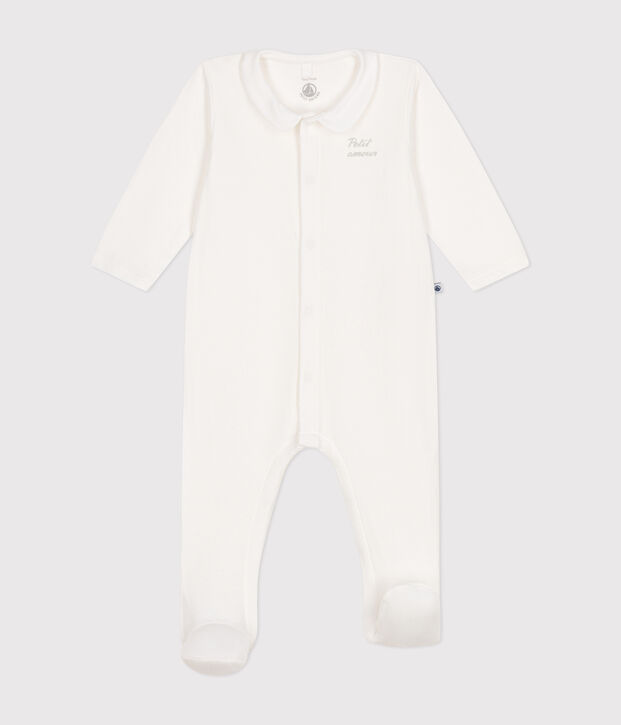 Babies' tube-knit pyjamas white