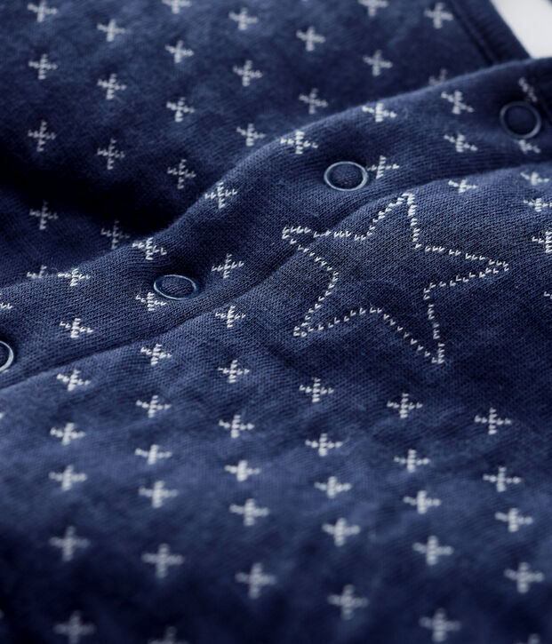 Babies' Starry Organic Cotton Quilted Cardigan blue