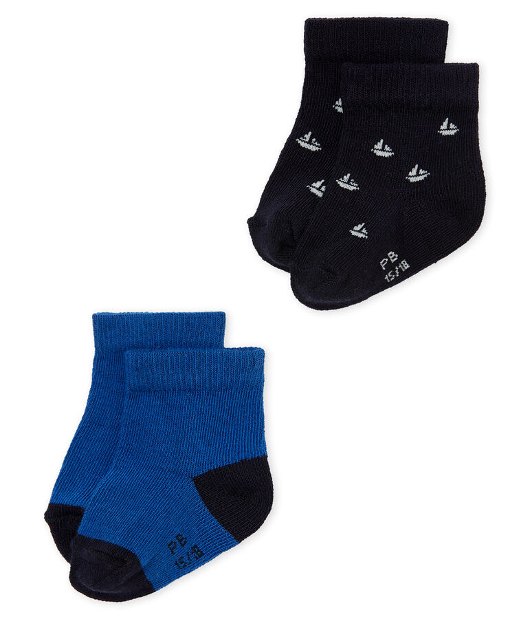 Set of 2 pairs of baby boy's socks multicolor