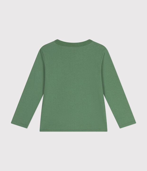 Boys' long-sleeved fine jersey T-shirt green