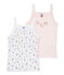 Pack of 2 girl's strap vests . white
