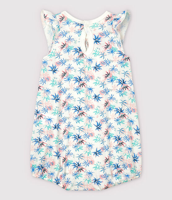 Baby Girls' Fine Jersey Anemone Pattern Playsuit MARSHMALLOW white/MULTICO white