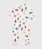 Babies' brushed fleece Christmas bauble print pyjamas MARSHMALLOW white/MULTICO white