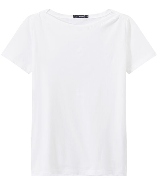 BOAT NECK women's fine jersey tee ECUME white