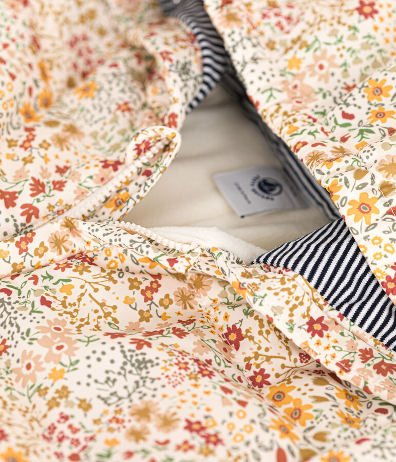 Babies' patterned snowsuit Ecru/multicolor