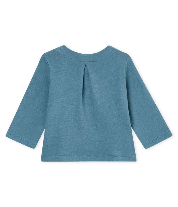Baby girls' cotton/linen cardigan blue