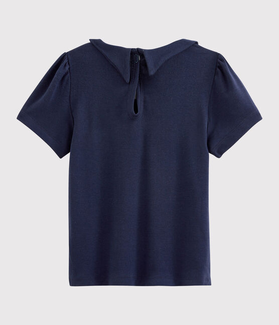 Girls' Short-Sleeved Cotton T-Shirt SMOKING blue