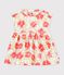 Babies' short-sleeved printed cotton dress white/multicolor