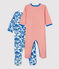Stripy and Botanical Print Cotton Sleepsuits - 2-Pack variante 1