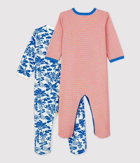 Stripy and Botanical Print Cotton Sleepsuits - 2-Pack variante 1