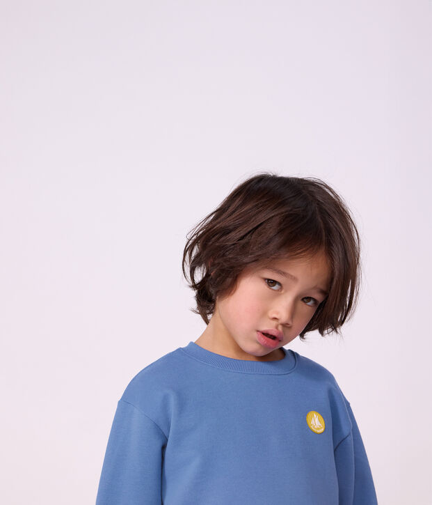 Children's plain cotton sweatshirt blue