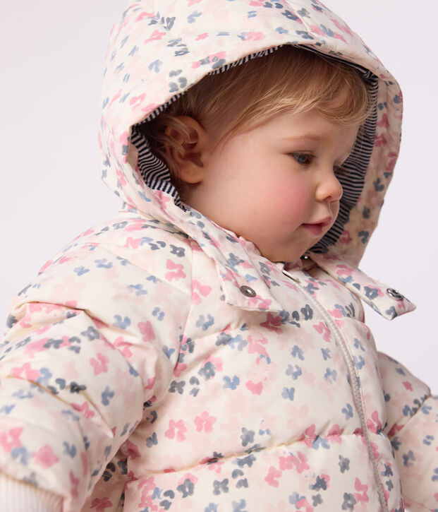 Babies' printed puffer jacket Ecru/multicolor