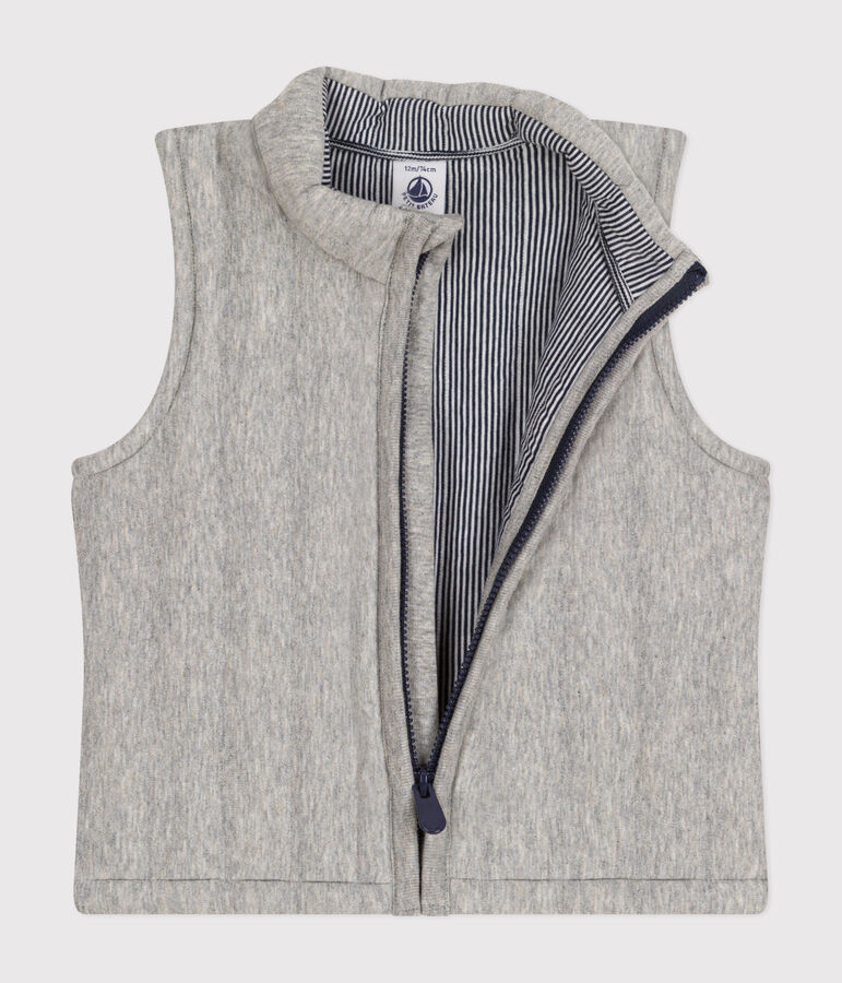 Babies' tube knit jacket grey