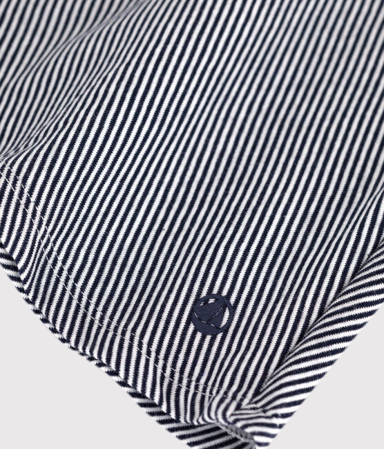 Children's stripy cotton skirt SMOKING blue/MARSHMALLOW white