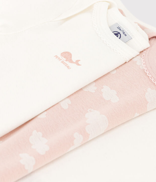 Long-Sleeved Cotton Cloud Themed Bodysuits - 3-Pack multicolor