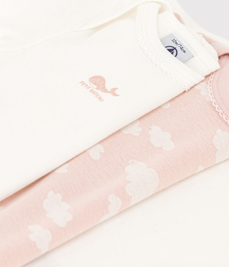 Long-Sleeved Cotton Cloud Themed Bodysuits - 3-Pack multicolor