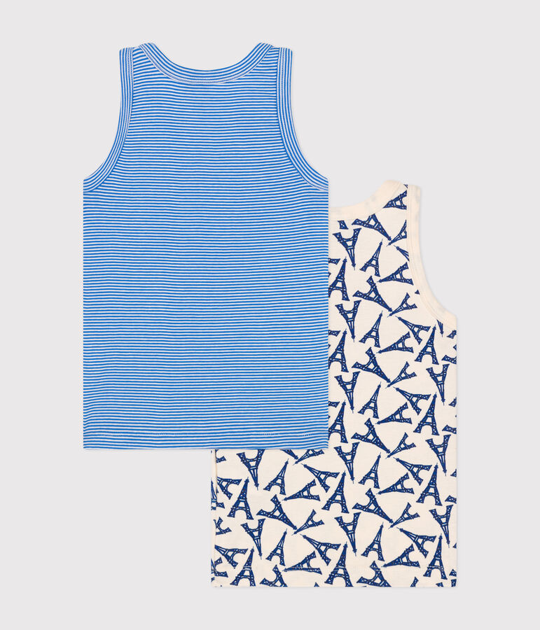 Children's Paris-themed cotton tank tops multicolor