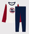 Boys' Cotton Pyjamas MEDIEVAL blue/MULTICO white