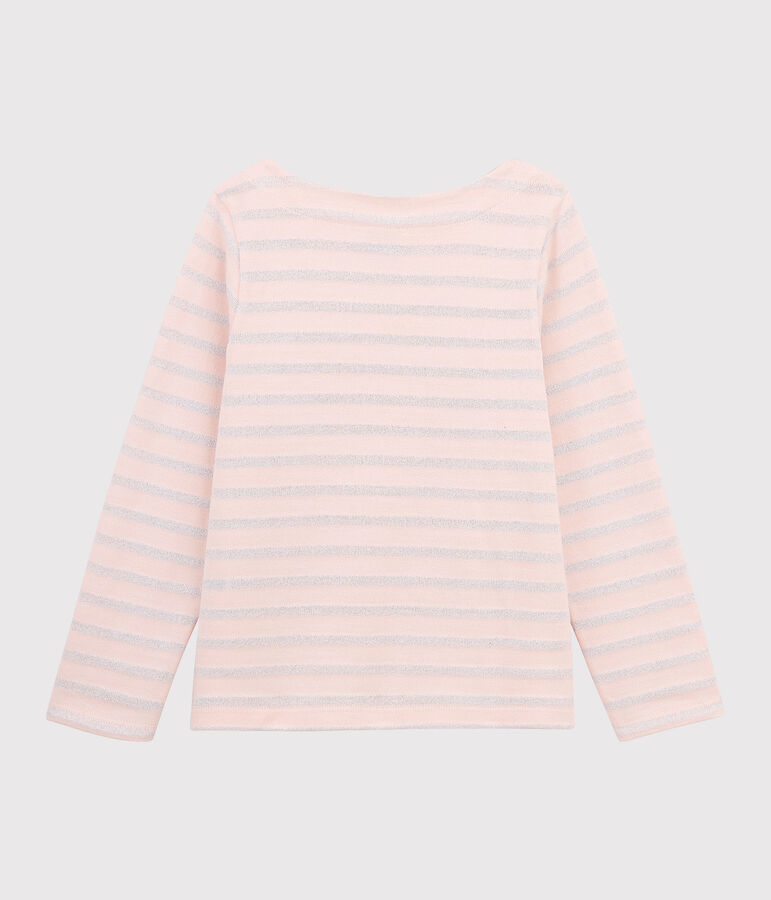 Girls' Jersey Sailor Top pink/grey