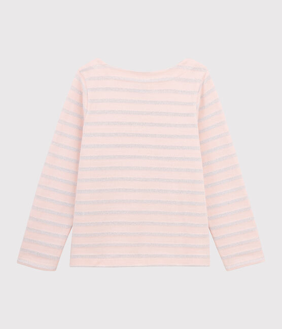 Girls' Cotton Breton Top MINOIS pink/MARSHMALLOW ARGENT BRILLANT
