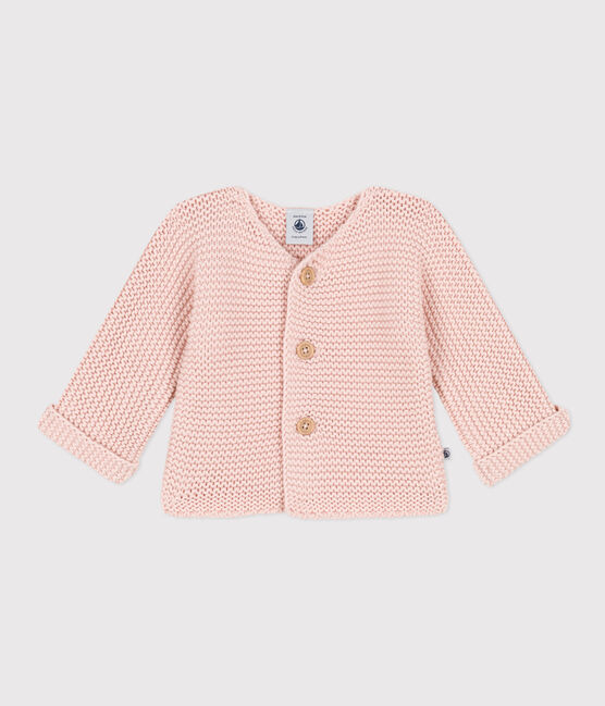 Babies' Moss Stitch Knit Cardigan SALINE pink